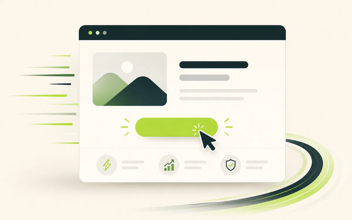 Landing page con un solo botón de agendar, respaldada por velocidad, resultados y confianza
